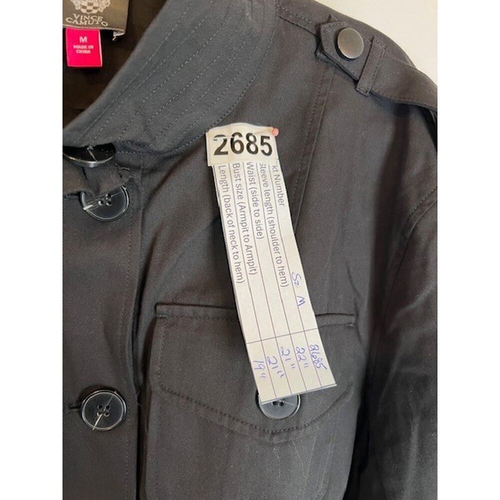 Vince Camuto Button Front Cropped Jacket Women's Black M MSRP $139 - Picture 9 of 9